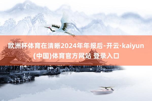 欧洲杯体育在清晰2024年年报后-开云·kaiyun(中国)体育官方网站 登录入口