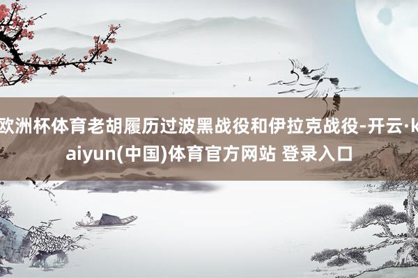 欧洲杯体育老胡履历过波黑战役和伊拉克战役-开云·kaiyun(中国)体育官方网站 登录入口