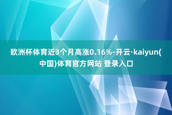 欧洲杯体育近3个月高涨0.16%-开云·kaiyun(中国)体育官方网站 登录入口